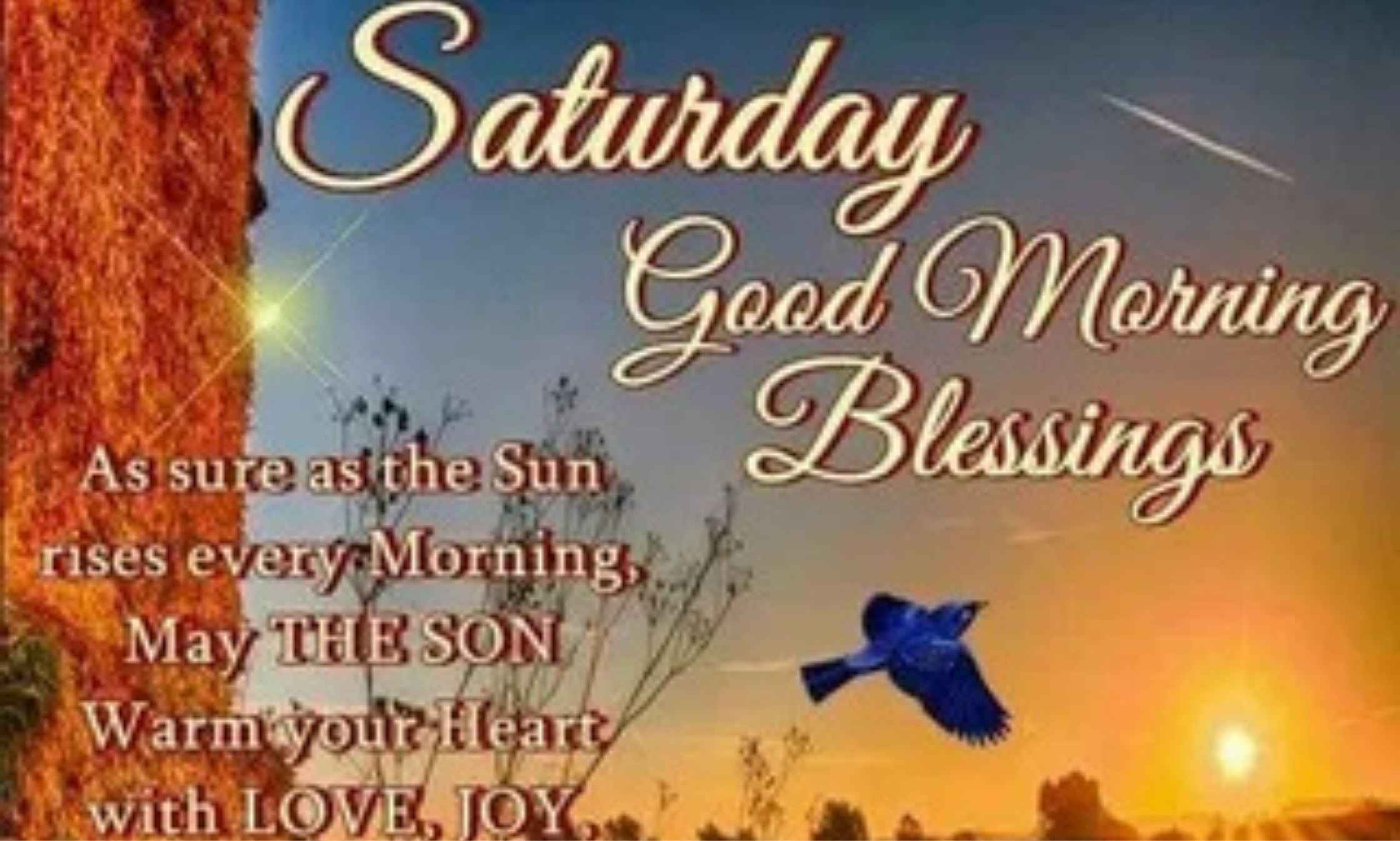 Saturday Blessings, Images & Quotes for Joyful Days with peaceful sunrise background and inspirational weekend message