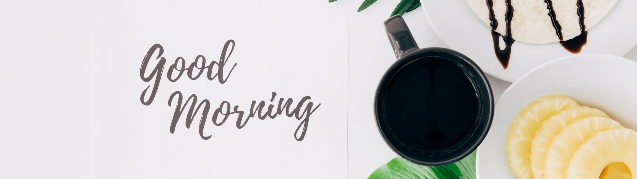 Good morning prayer for him with loving message and peaceful morning background