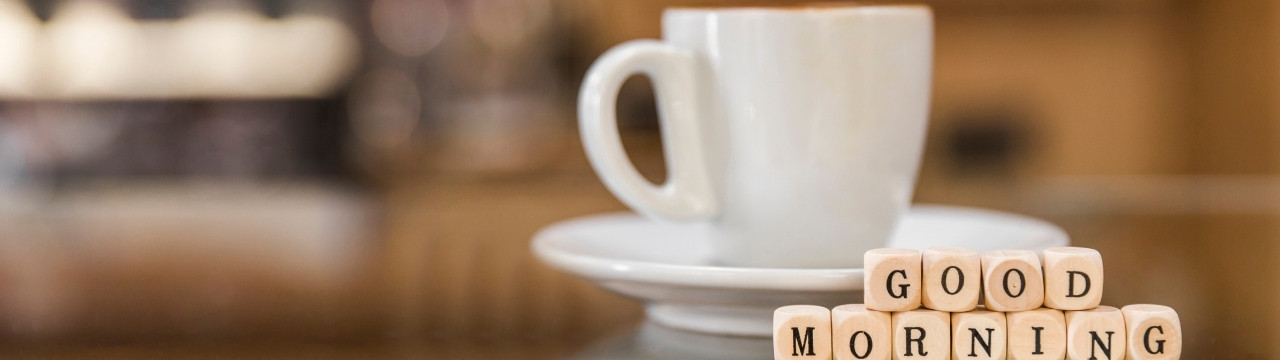 Good morning prayer for him with loving message and peaceful morning background