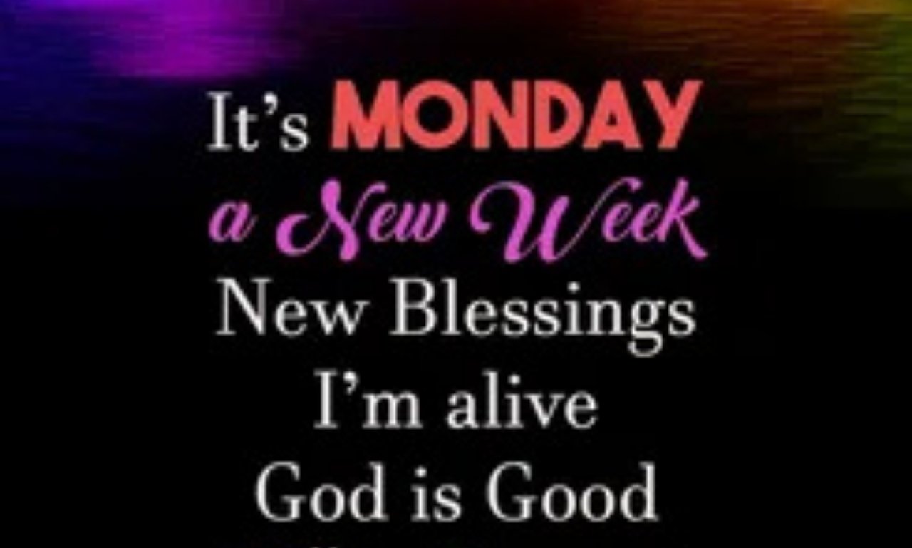 New week blessings message with sunrise background symbolizing hope, faith, and a fresh Monday start