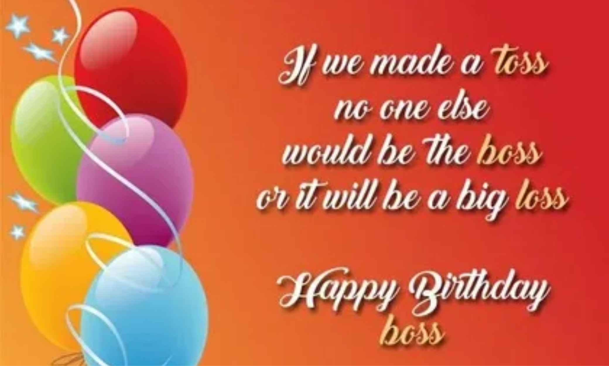 Professional birthday wishes for boss card on office desk with pen and envelope