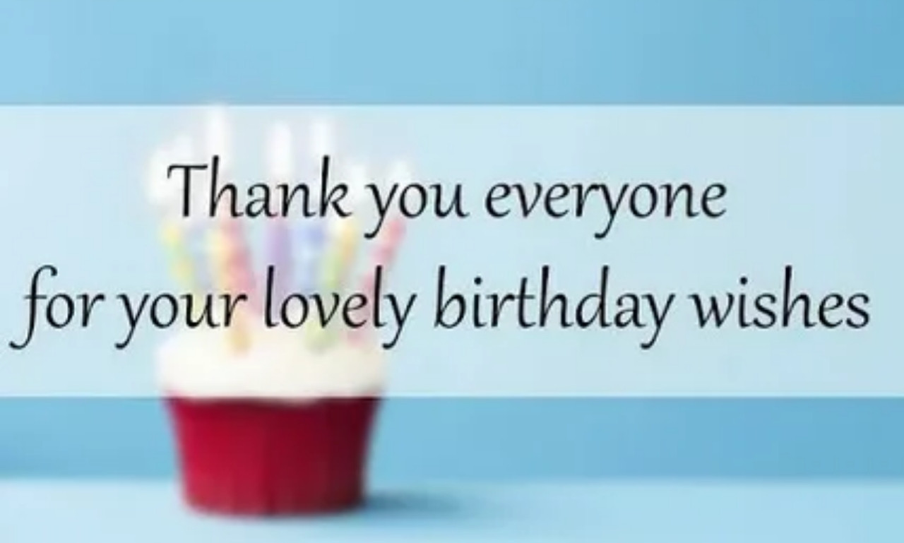 Handwritten appreciation message for birthday wishes with prayer and flowers