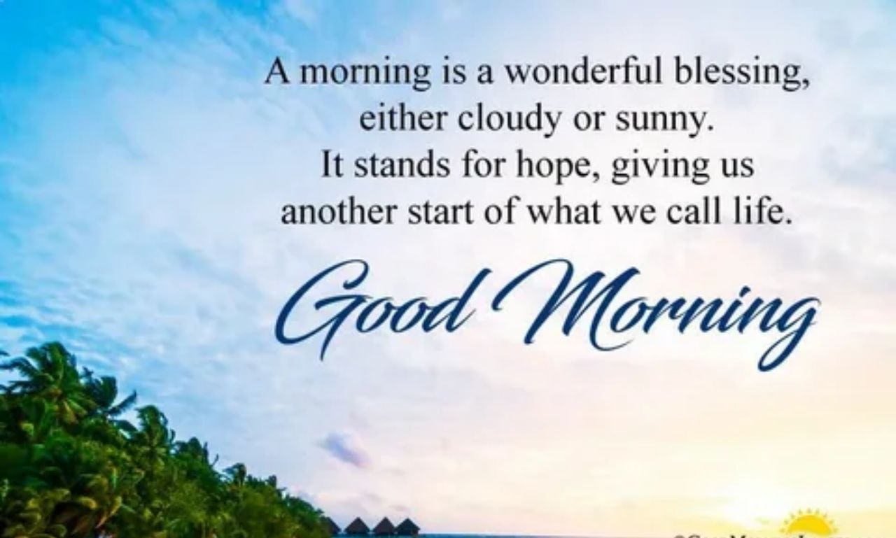 Good Morning Blessings Image for a Fresh Day with sunrise, hopeful quote, and peaceful morning scenery symbolizing faith, hope, and perseverance
