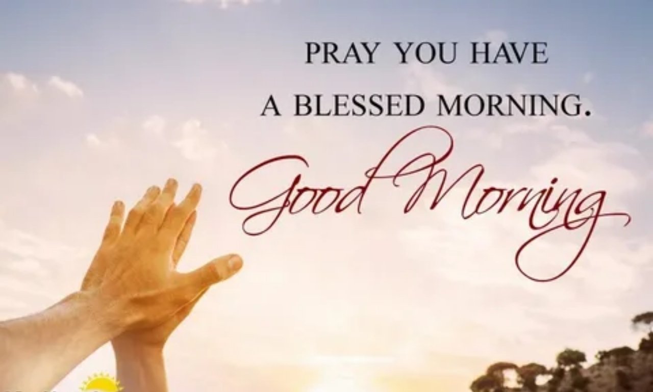 Good Morning Blessings Image for a Fresh Day with sunrise, hopeful quote, and peaceful morning scenery symbolizing faith, hope, and perseverance