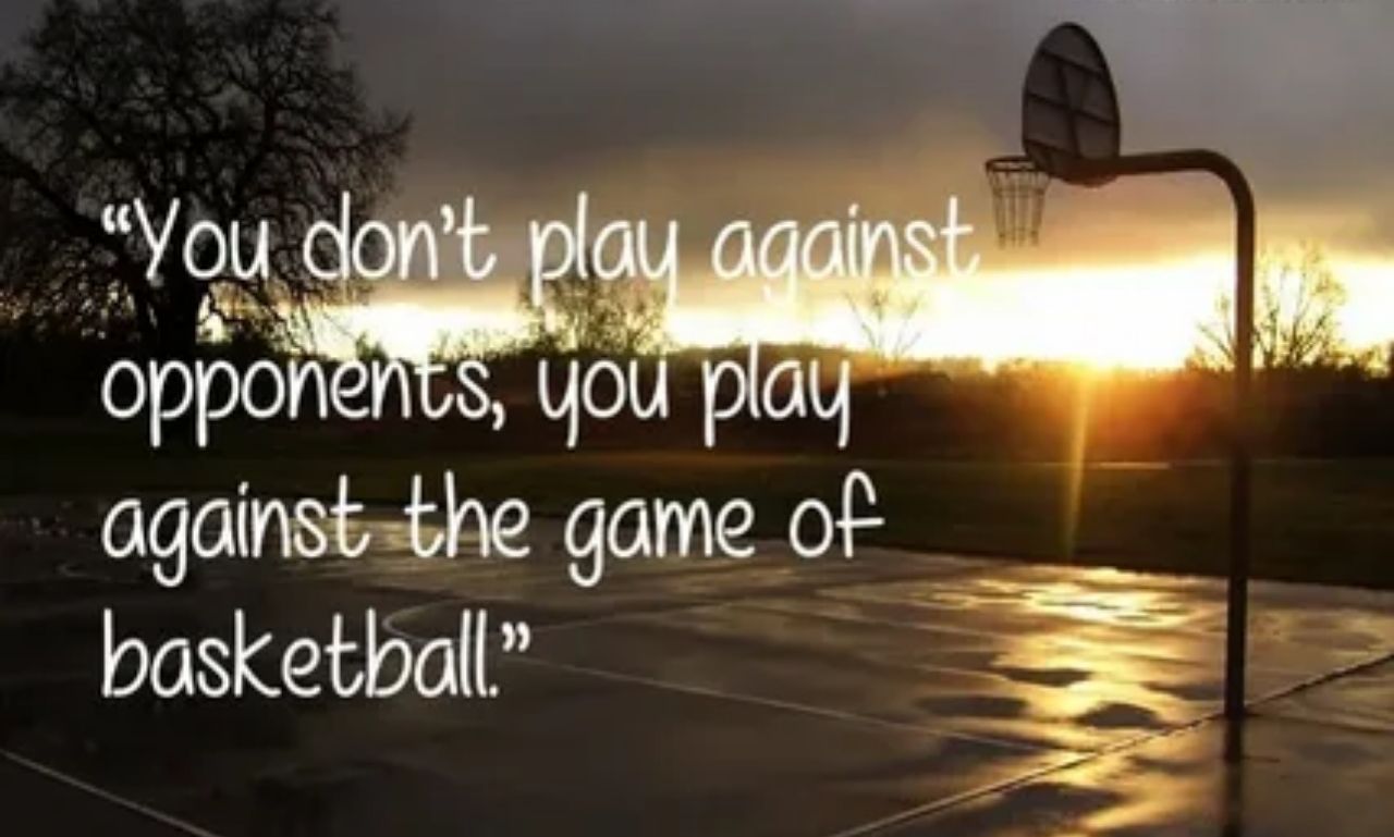 Best Basketball Quotes feature image with basketball on court at sunrise symbolizing motivation, perseverance, and strength through challenges