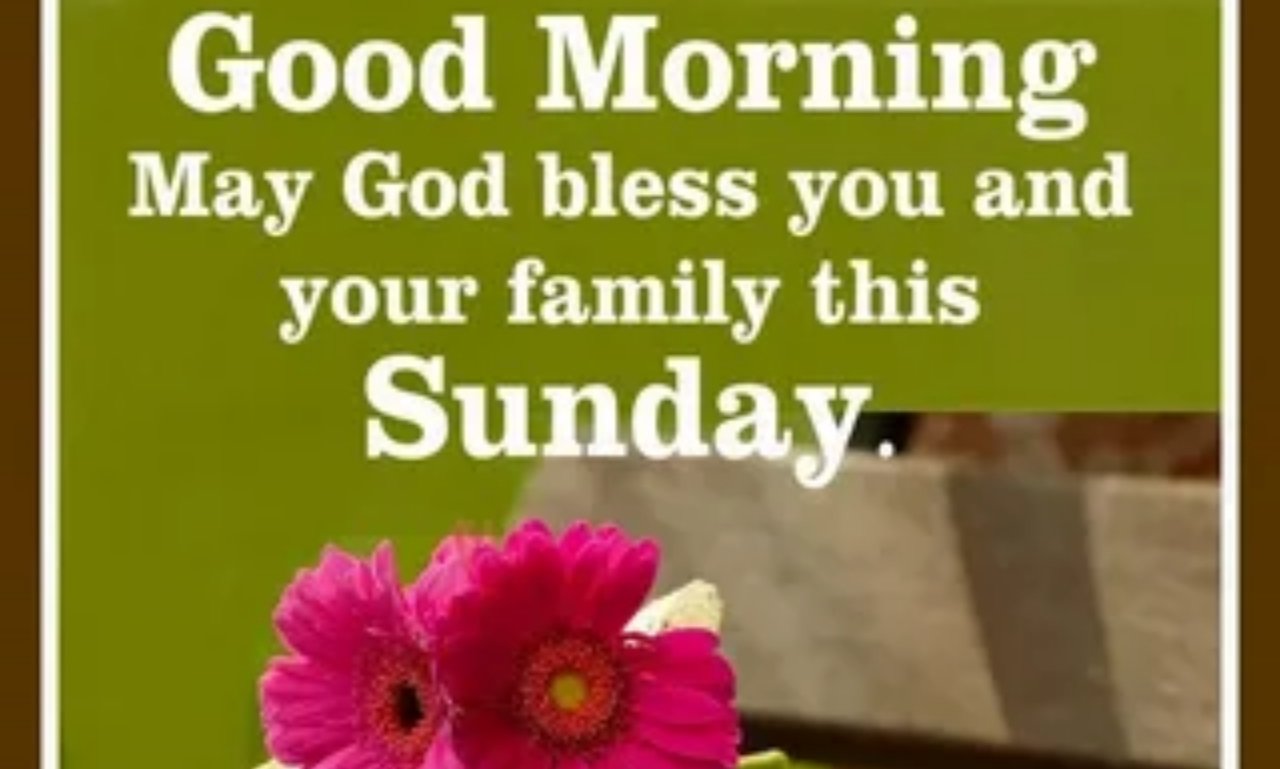 Beautiful Good Morning Happy Sunday Blessings image with sunrise, peaceful scenery, and inspirational quotes for hope, faith, and encouragement