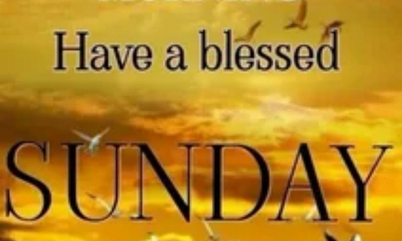 Beautiful Good Morning Happy Sunday Blessings image with sunrise, peaceful scenery, and inspirational quotes for hope, faith, and encouragement