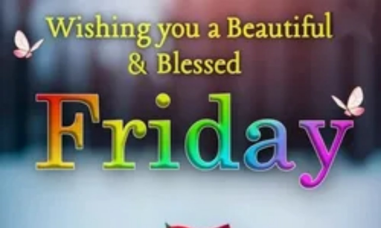 Inspirational Good Morning Friday blessings image with sunrise background and uplifting message of hope and positivity