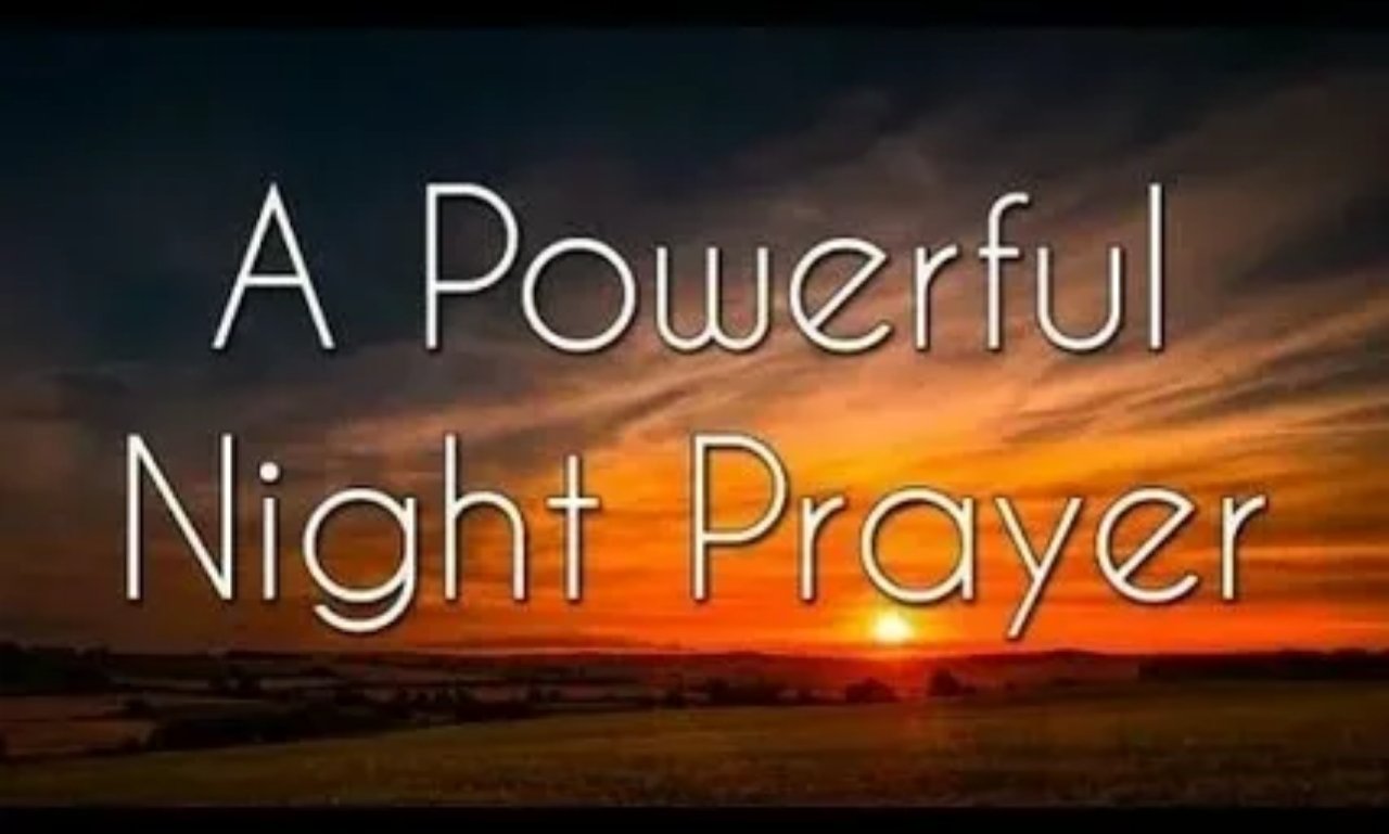 Powerful Night Prayer For Family with parents and children praying together for peace, protection, and strength