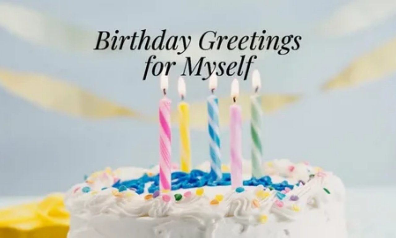 Birthday wishes to myself card with candles, soft lights, and a journal reflecting self-love and gratitude