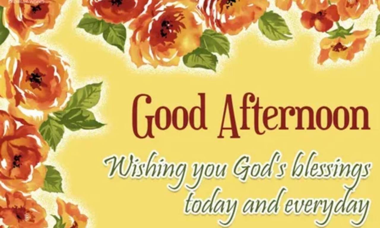 Good Afternoon Blessings: Share the Joy of Your Day inspirational quote image with peaceful sunlight and calming nature background