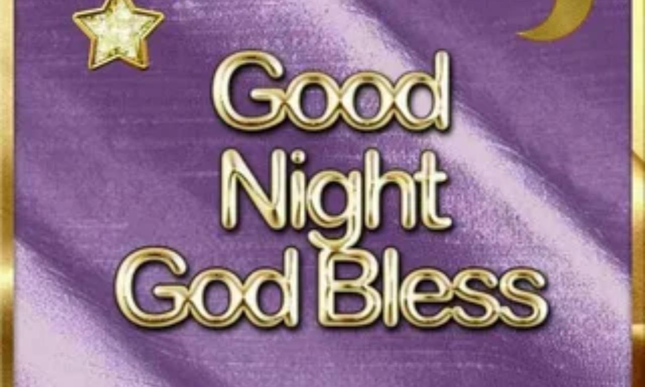 Peaceful good night blessings message with moon and stars symbolizing calm sleep and sweet dreams