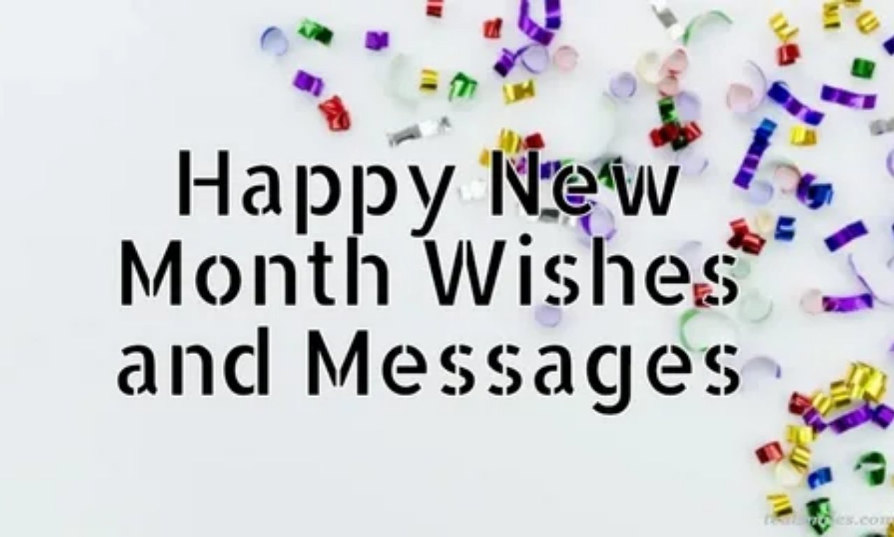 Best New Month Wishes and Messages to Start Fresh with Joy displayed with colorful greeting icons and positive vibes