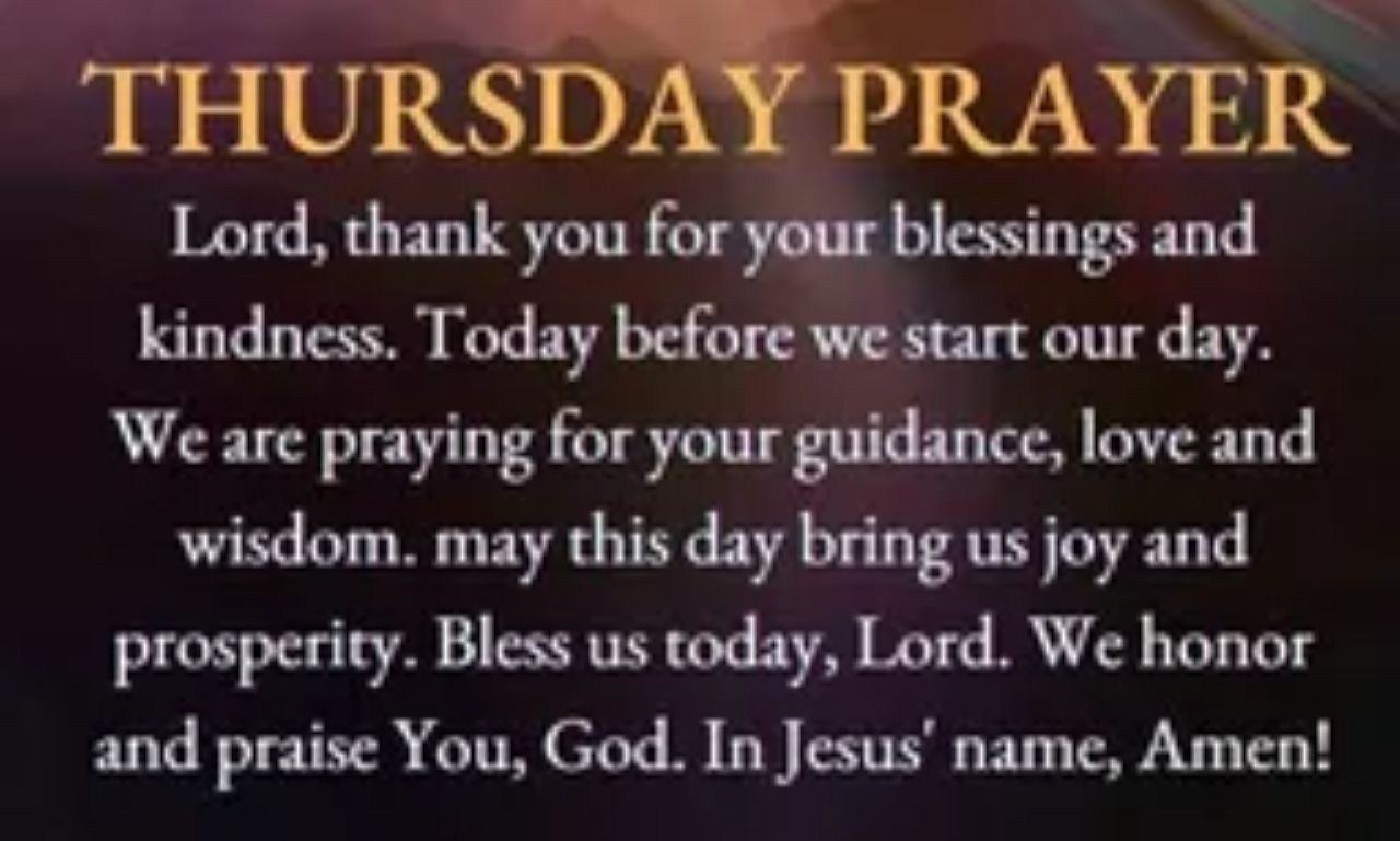 Thursday prayer for hope, protection, and inner calm during morning reflection