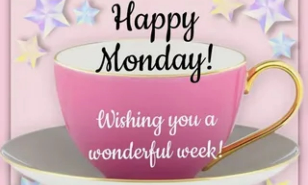 Good Morning Monday Quotes, Wishes, and Greetings with sunrise, coffee, and inspirational message for motivation and positivity