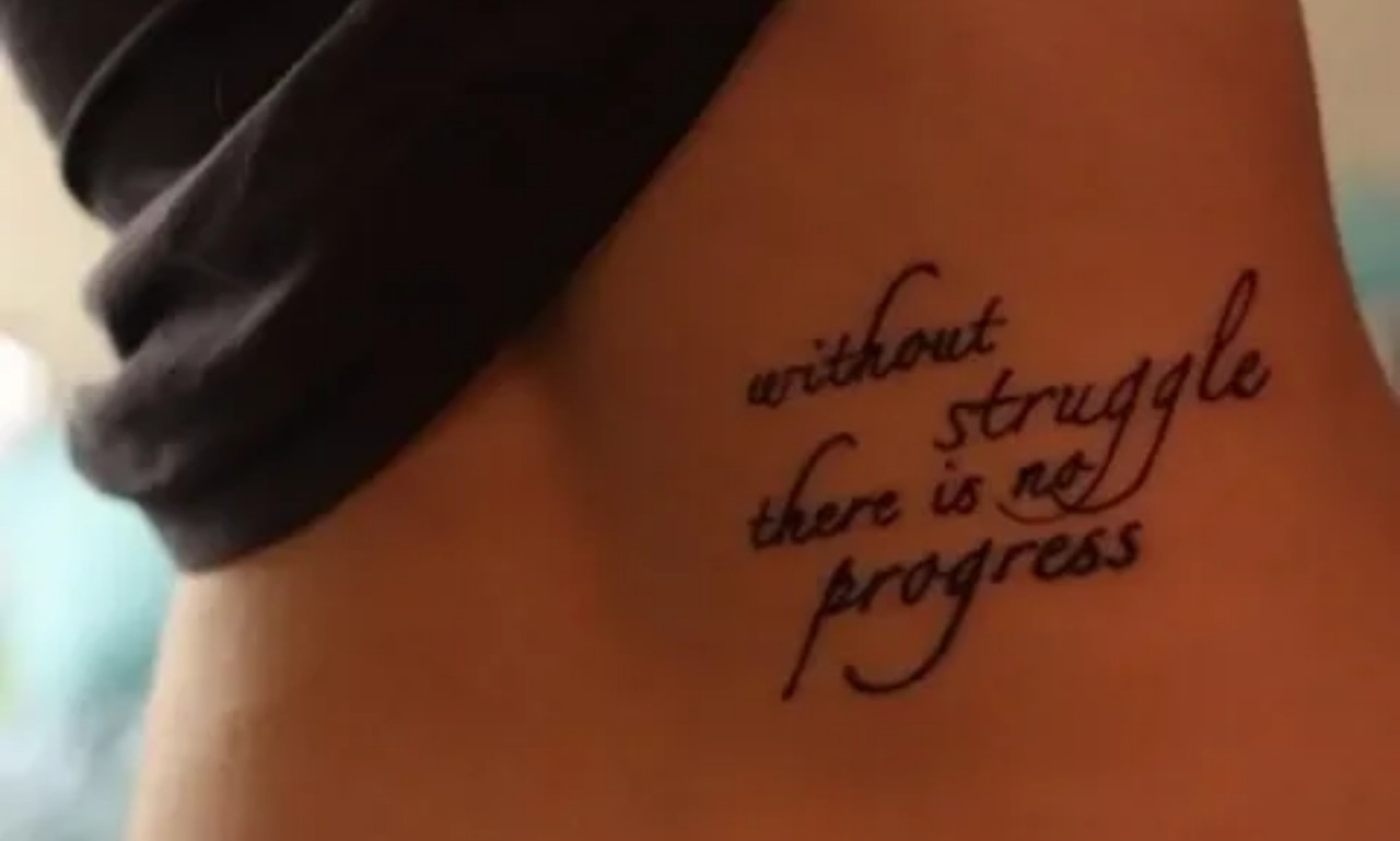 tattoos quotes Deep meaningful and small design with minimalist script, symbolic icons, and inspirational words about strength and hope