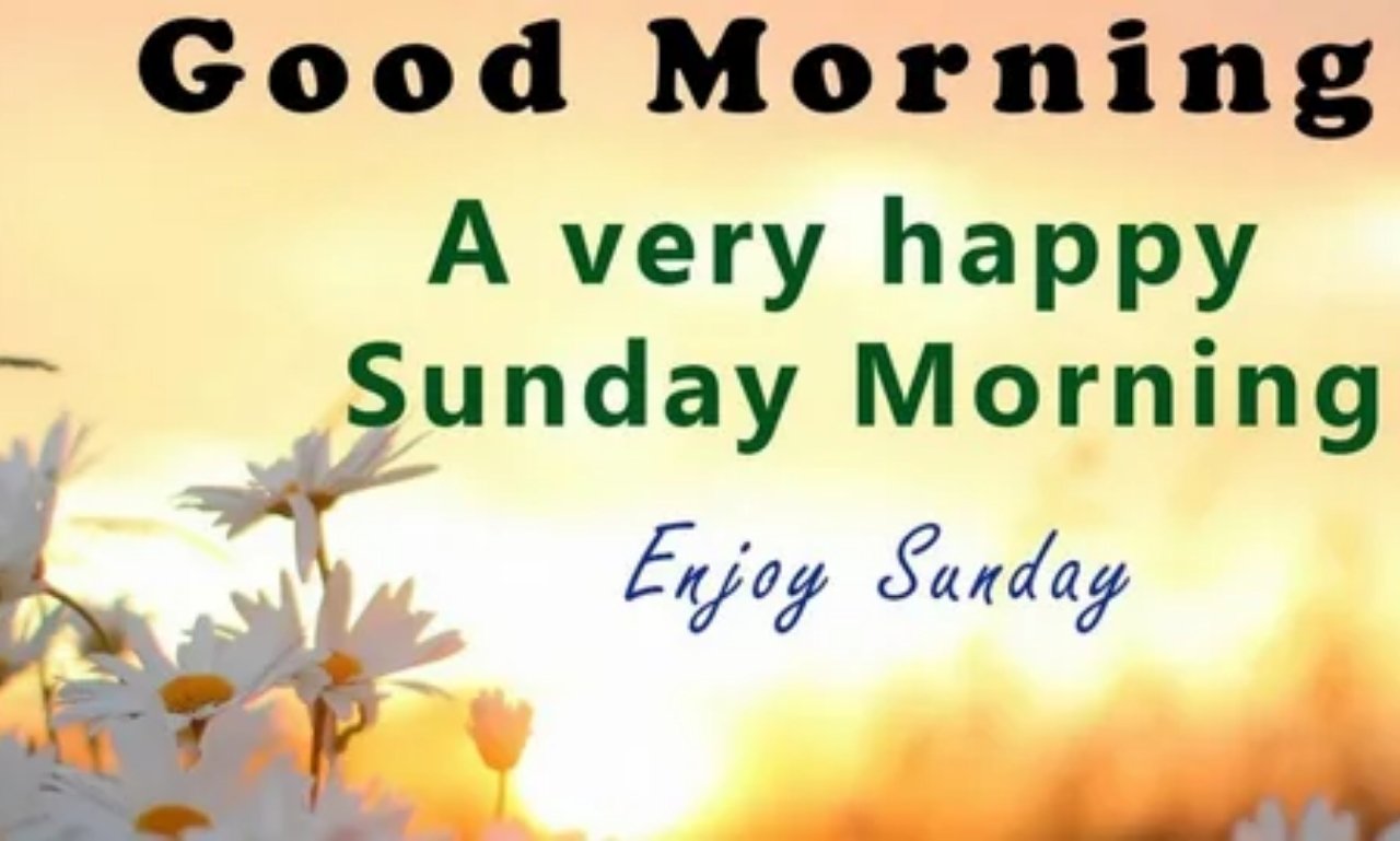 Beautiful good morning Sunday blessings with sunrise, flowers, coffee, and peaceful nature scene symbolizing hope, faith, and positivity