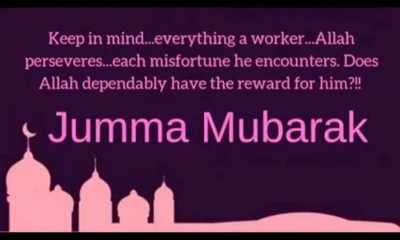 Jumma Mubarak quotes, duas, and wishes with open Quran, prayer beads, and peaceful Islamic Friday background