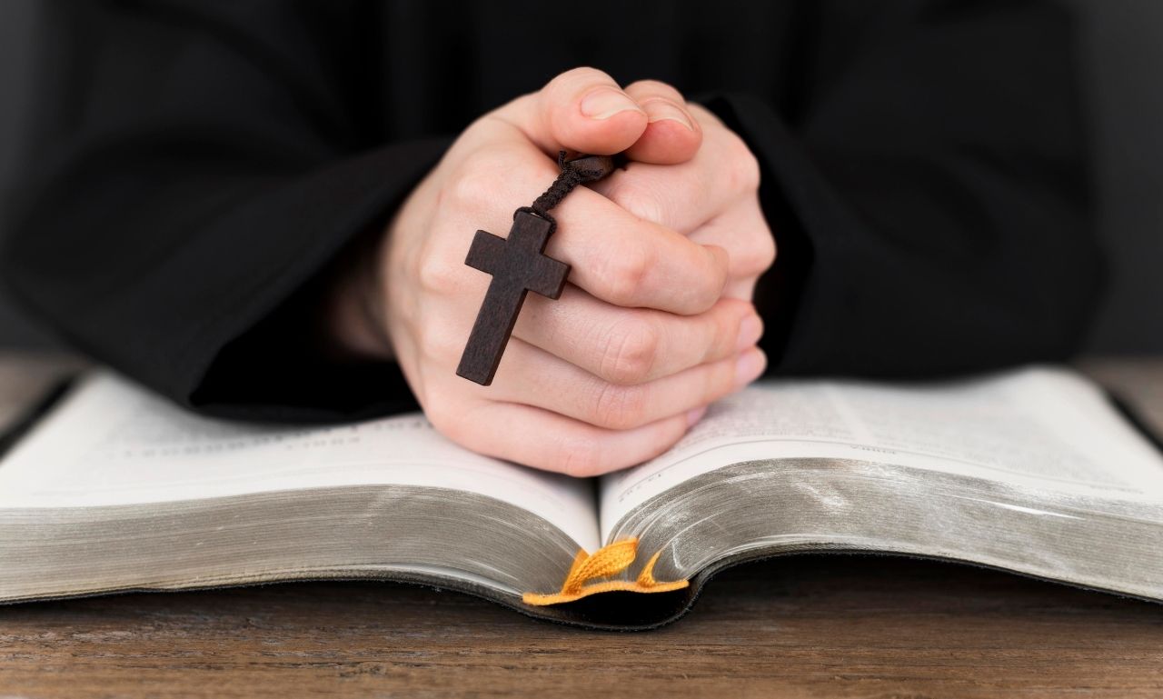 Powerful Prayers for the Third Sunday of Lent with Bible verses and peaceful church sunrise background