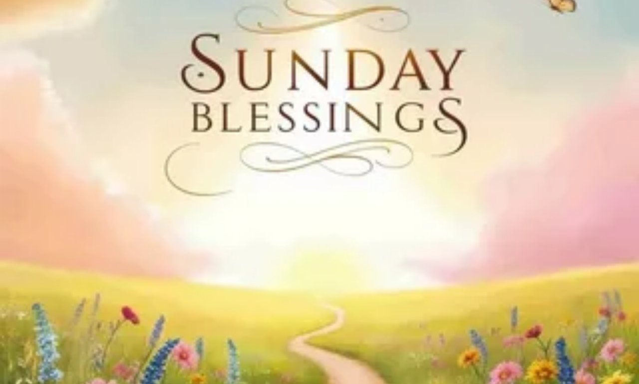 Beautiful Sunday blessings quotes and prayers with images featuring peaceful morning light, Bible, and inspirational words for hope and faith