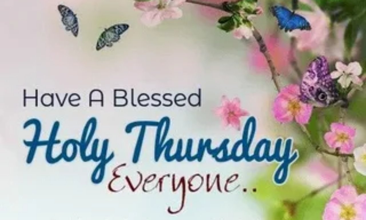 Holy Thursday blessings, prayers and quotes for reflection with candles, cross, and peaceful spiritual background