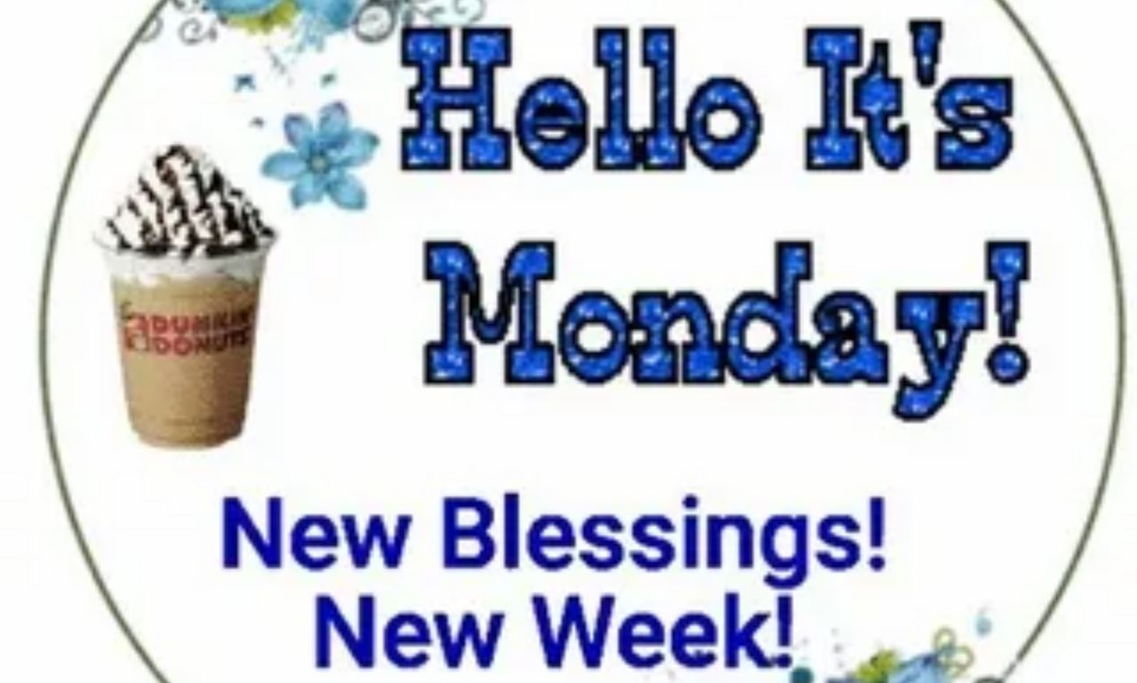 Good Morning Monday blessings image with sunrise, inspirational quote, and peaceful nature background symbolizing hope and positivity