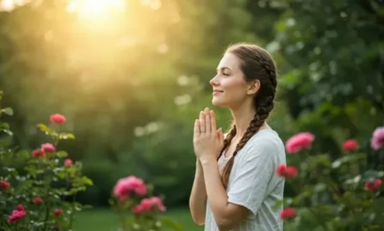 Peaceful morning prayers for anxiety and worry with sunrise, calming sky, and spiritual encouragement for a peaceful start