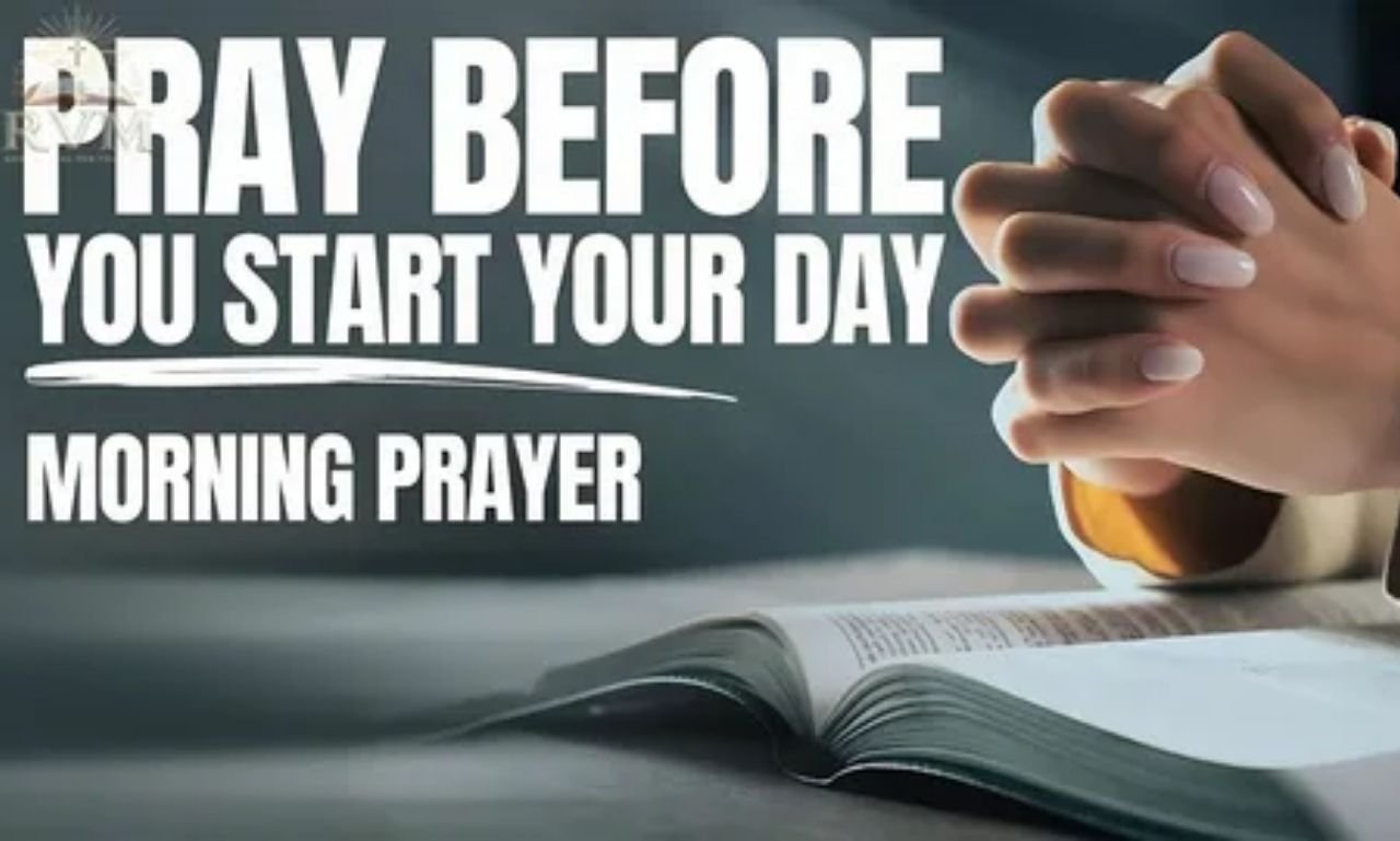 Peaceful morning prayers for anxiety and worry with sunrise, calming sky, and spiritual encouragement for a peaceful start