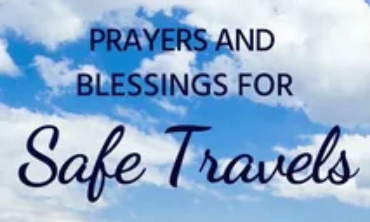 Traveler enjoying a scenic journey with inspirational travel blessings, uplifting prayers, encouraging words, faith, hope, peace, and safe travel wishes.