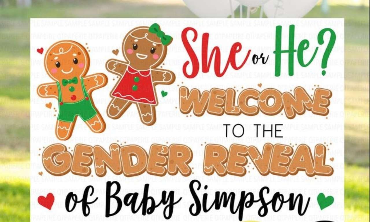 Happy parents at a gender reveal celebration with pink and blue decorations, sharing funny gender reveal blessings, prayers, joy, love, and excitement for their baby's arrival.