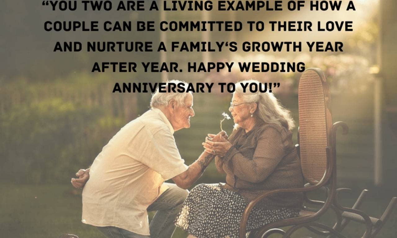 Elegant diamond anniversary celebration with a happy elderly couple, golden decorations, flowers, and the text 60th Anniversary Wishes Filled with Love and Joy.