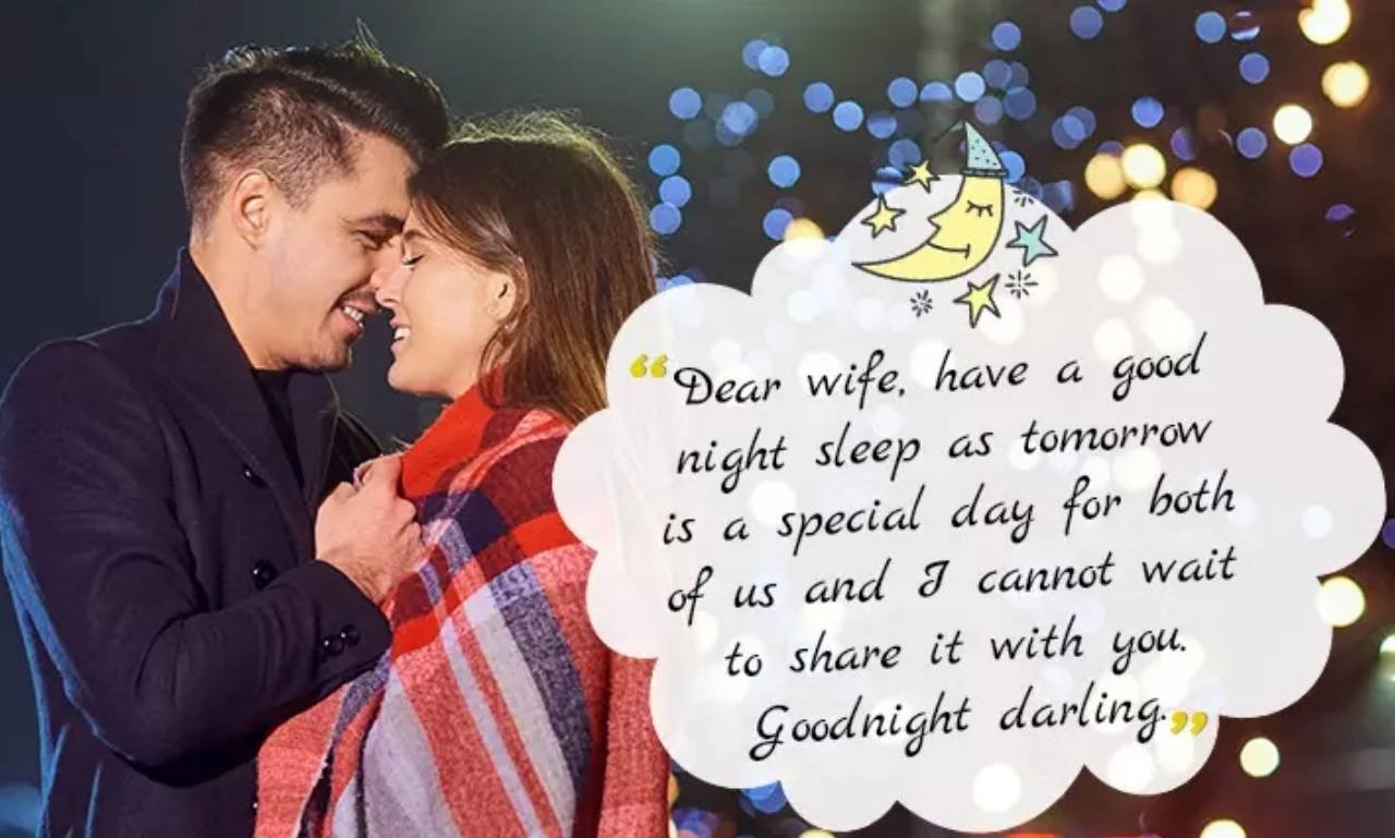 Romantic good night wishes for wife with heartfelt love messages, prayers, blessings, and inspirational quotes for peaceful sleep and a happy marriage.