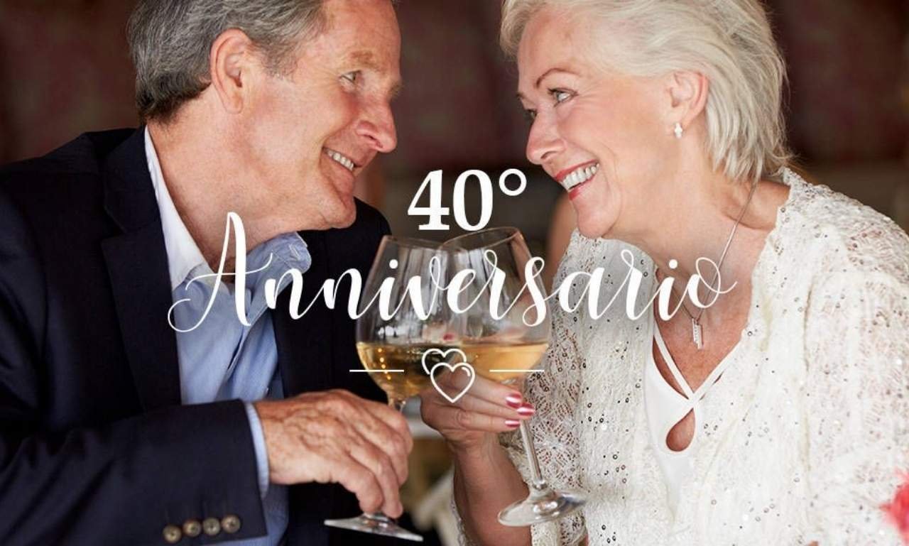 Loving and Heartfelt 40th Wedding Anniversary Wishes featured image with a happy couple celebrating their Ruby Anniversary surrounded by love, flowers, and joyful family moments.