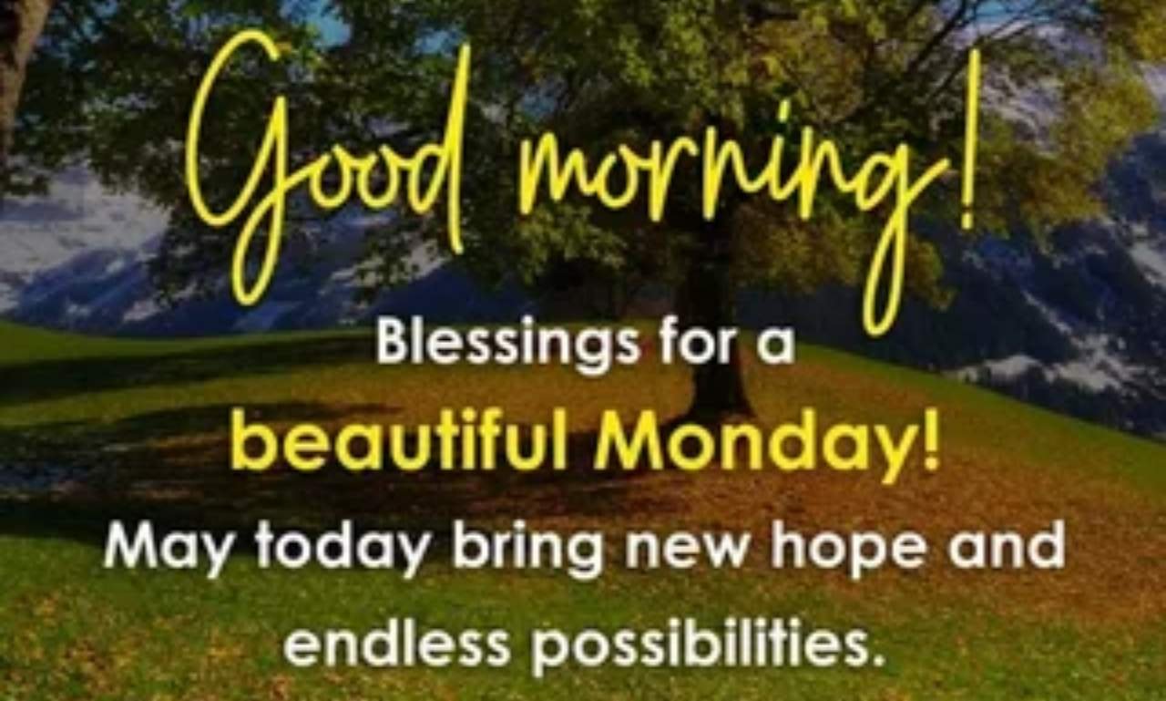 Beautiful sunrise with flowers and a coffee cup featuring Happy Blessed Monday images and quotes filled with faith, hope, blessings, and encouragement.