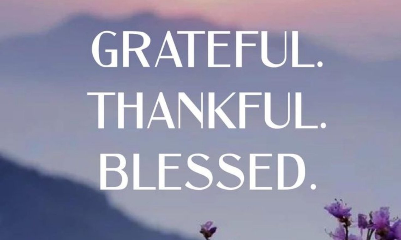 Beautiful sunrise over a peaceful landscape with inspiring blessings quotes about hope, faith, gratitude, healing, and inner peace.