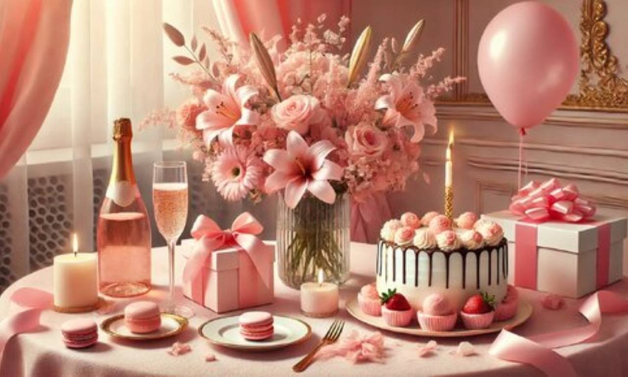 Beautiful birthday celebration featuring heartfelt wishes, flowers, cake, and loving messages for a cherished daughter-in-law.