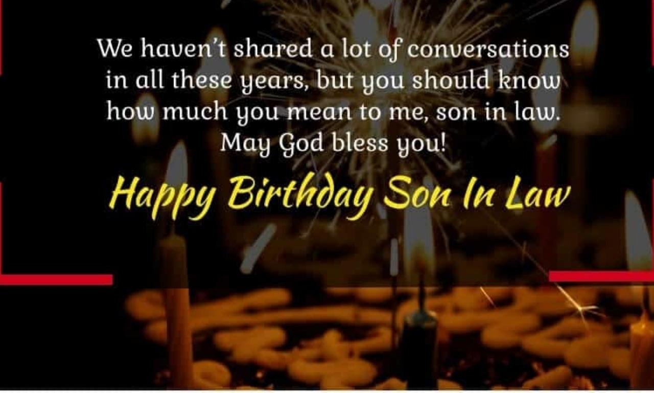 Happy Birthday Wishes for Son-in-Law with a heartfelt birthday cake, balloons, gifts, and warm family celebration.