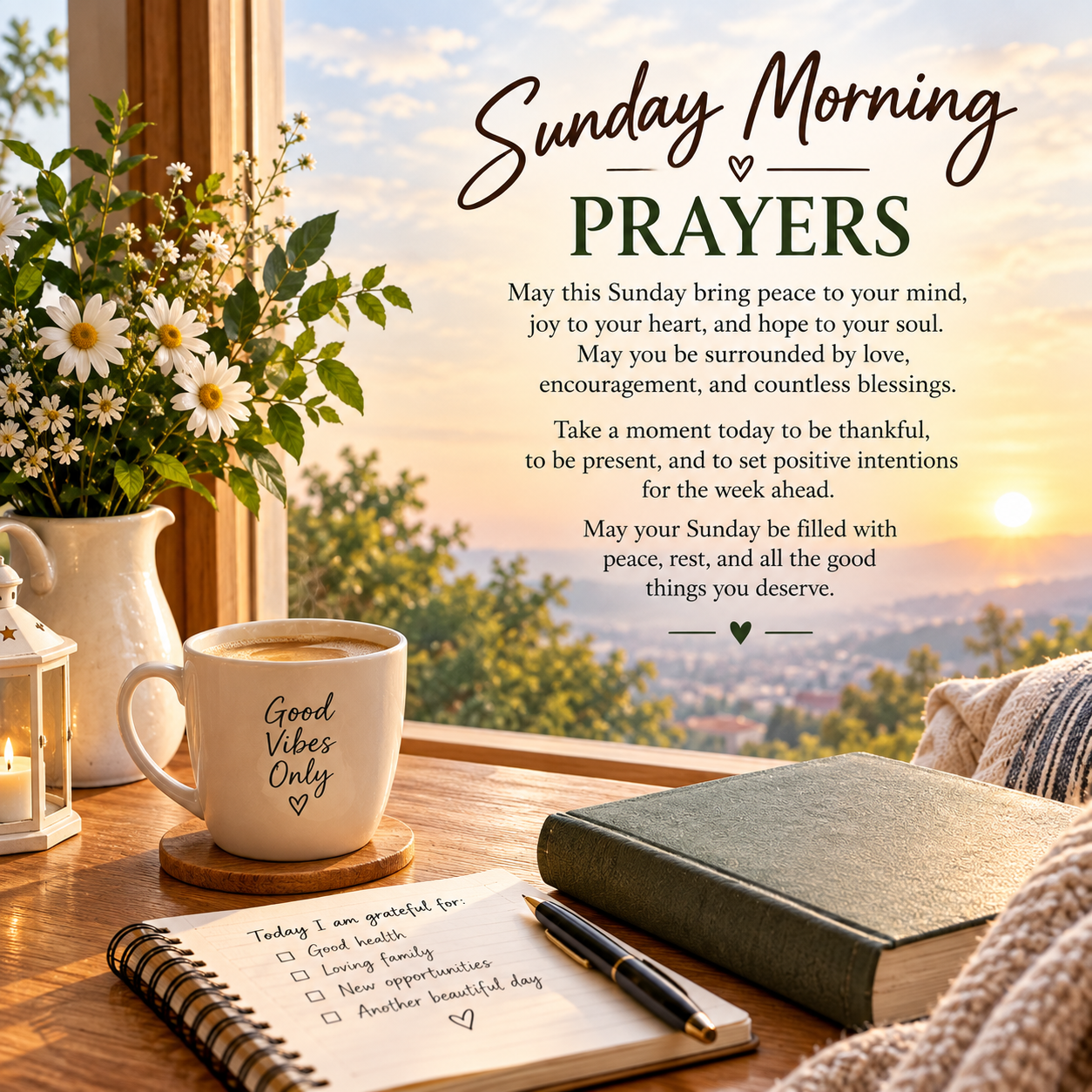 50+ Sunday Morning Prayers for Blessings, Peace & a Beautiful Week